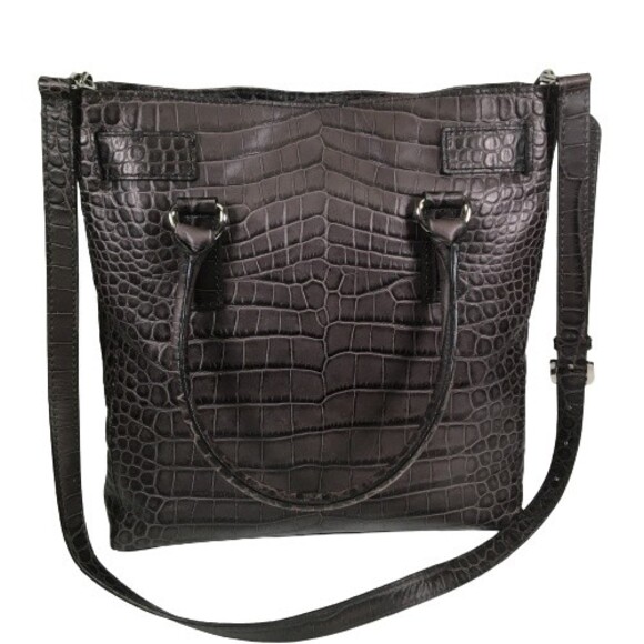 Michael Kors Hamilton Multifunction Tote Large Charcoal Croc Leather MRP $398 - Picture 4 of 16